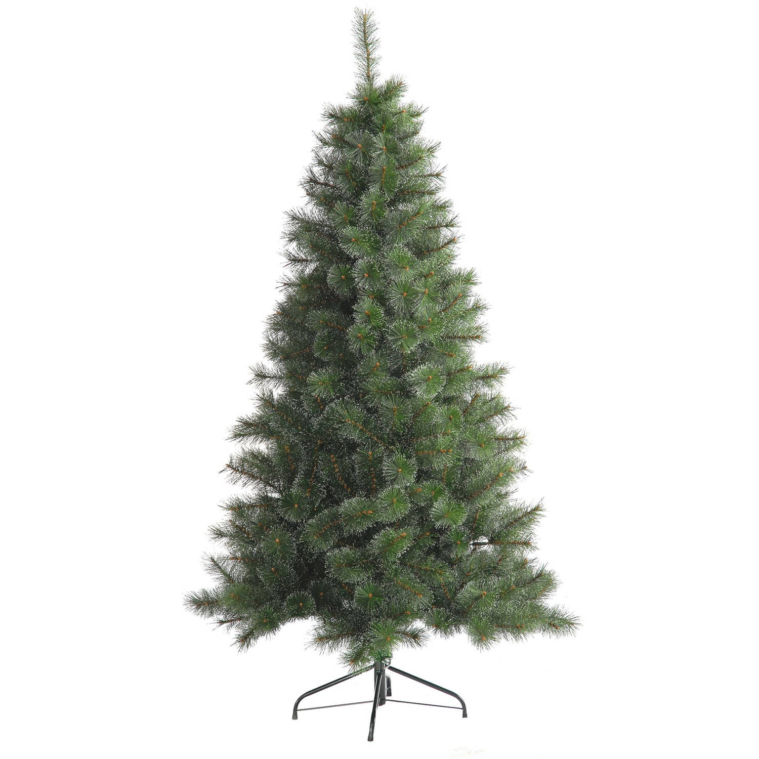 Frosted Alpine kunstkerstboom - 210 cm - groen - frosted - Ø 115 cm - 792 tips - metalen voet
