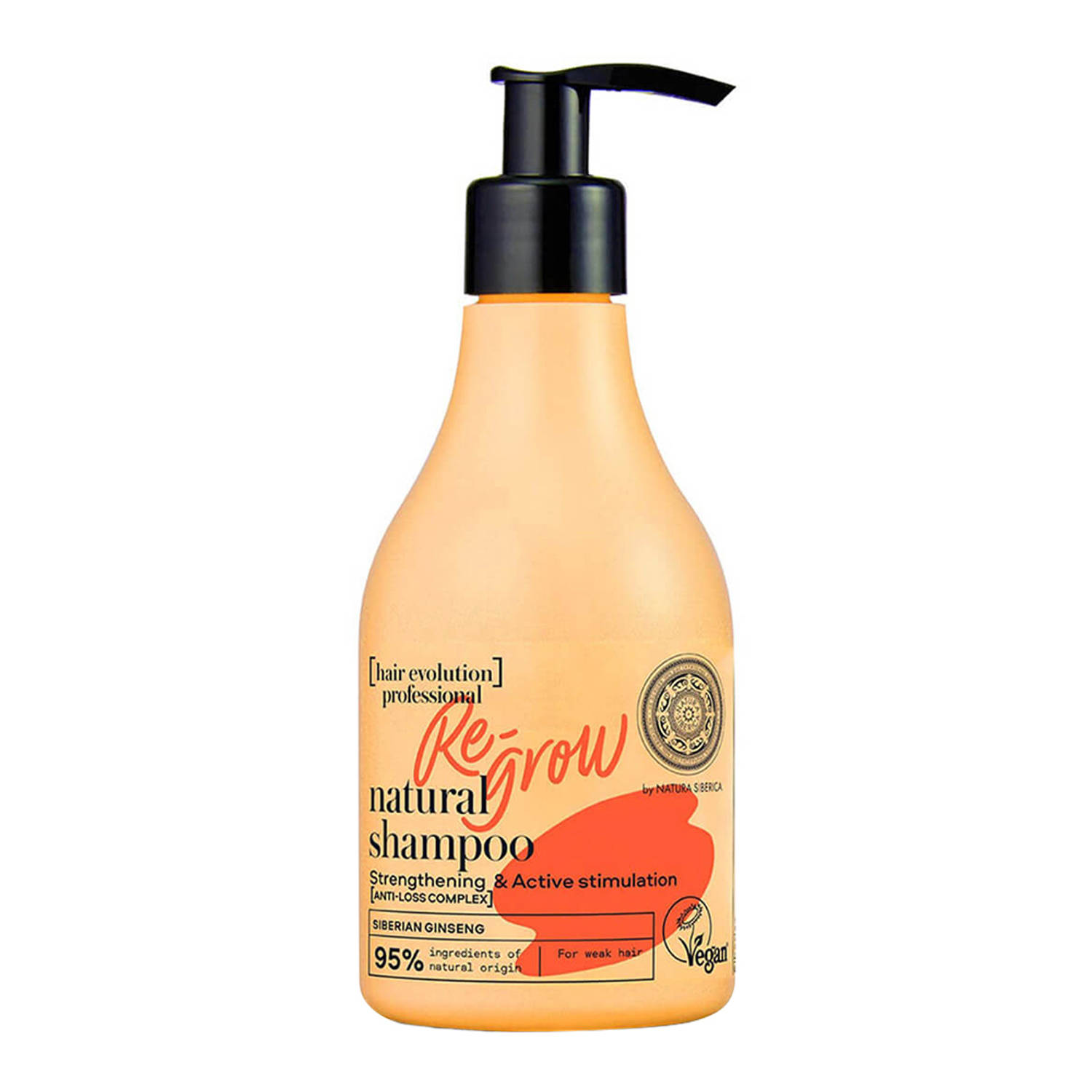 Hair Evolution Re-Grow Natural Shampoo natuurlijke veganistische shampoo voor verzwakt en vallend haar 245ml