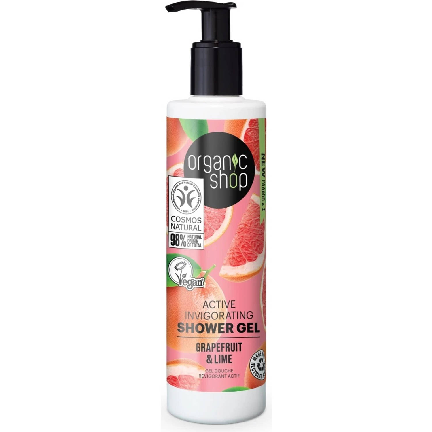 Organic Shop_organic Grapefruit & Lime Active Shower Gel Grejpfrutowy Aktywny Żel Pod Prysznic 280ml