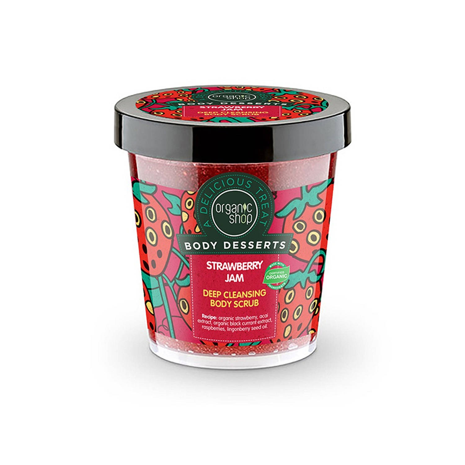 Organic Shop Strawberry Jam Deep Cleansing Body Scrub 450ml