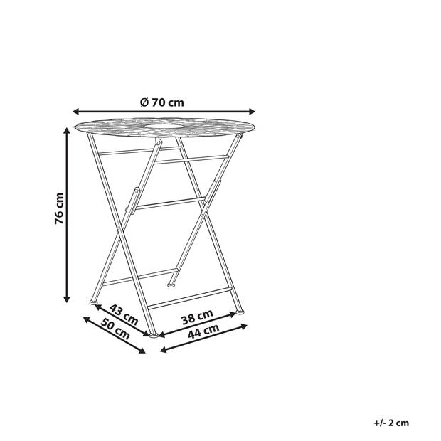 Beliani STIFFE - Tuintafel-Wit-IJzer