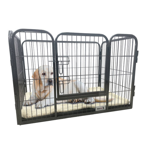 MaxxPet Puppyren met bodemplaat - Hondenbench - 107x71x73 cm - Zwart