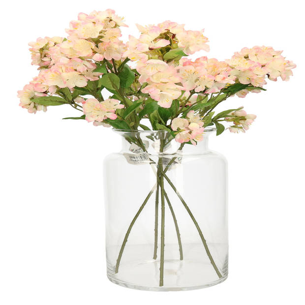 DK Design Bloemenvaas melkbus fles model Milky - transparant glas - D19 x H19 cm - Vazen