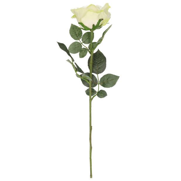 Top Art Kunstbloem roos Nova - 3x - warm wit - 75 cm - kunststof steel - decoratie bloemen - Kunstbloemen