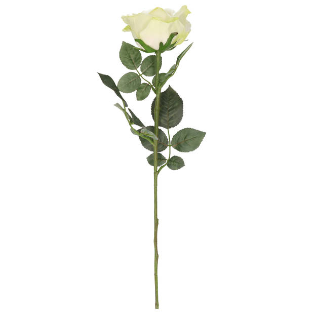 Top Art Kunstbloem roos Nova - warm wit - 75 cm - kunststof steel - decoratie bloemen - Kunstbloemen