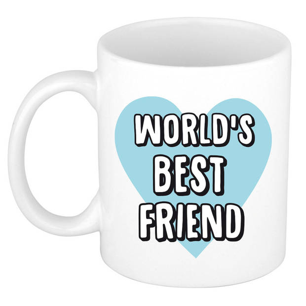 Bellatio Decorations Cadeau koffiemok voor beste vriend of vriendin - worlds best friend - 300 ml - feest mokken