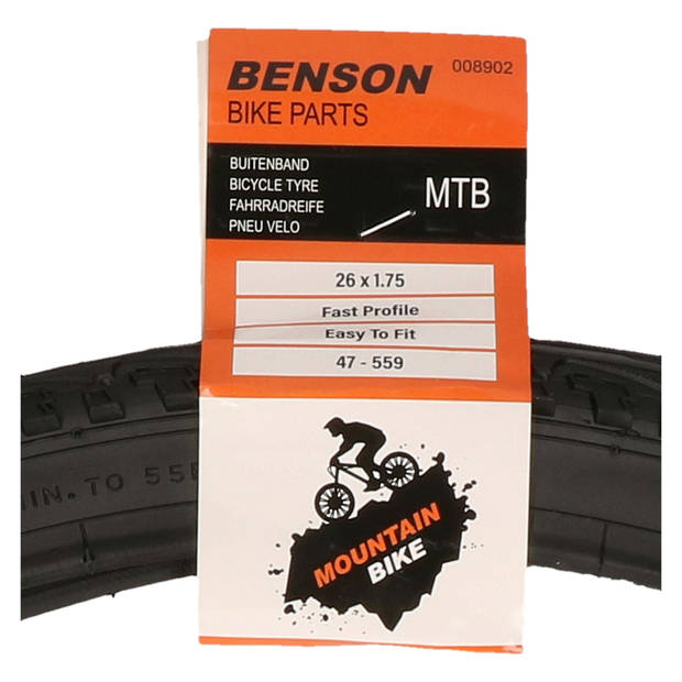 Benson Buitenband fiets moutain bike - rubber - 26 inch x 1,75 - Binnenbanden