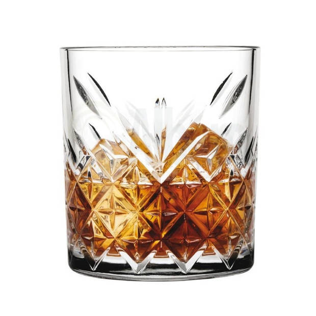 Whisky glazen - 4x - Timeless serie - transparant - 340 ml - Whiskeyglazen