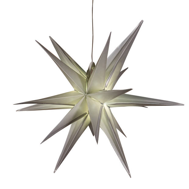 Anna Collection verlichte 3D kerstster - zilver - 60 cm - kunststof - Kerststerren