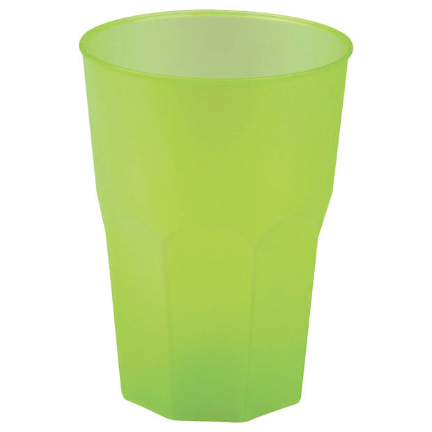 Santex drinkglazen frosted - groen - 12x - 420 ml - onbreekbaar kunststof - Cocktailglazen - Drinkglazen