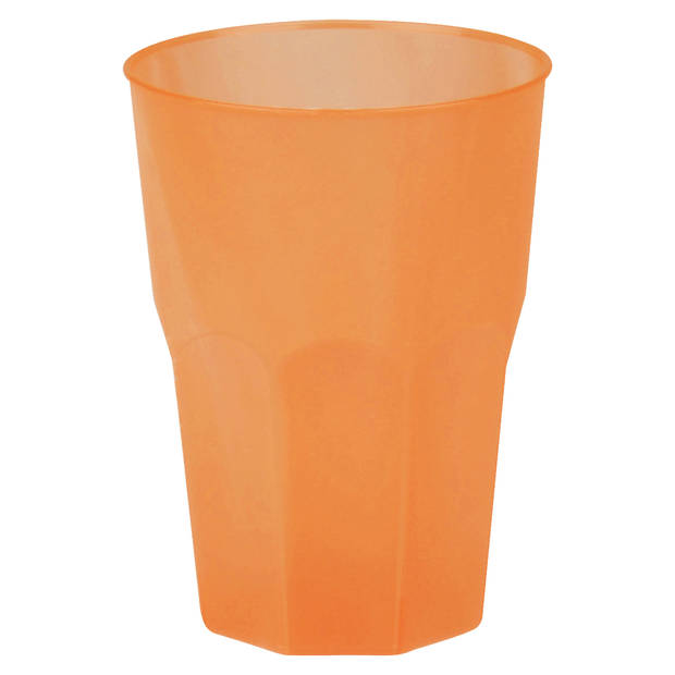 Santex drinkglazen frosted - oranje - 12x - 420 ml - onbreekbaar kunststof - Cocktailglazen - Drinkglazen