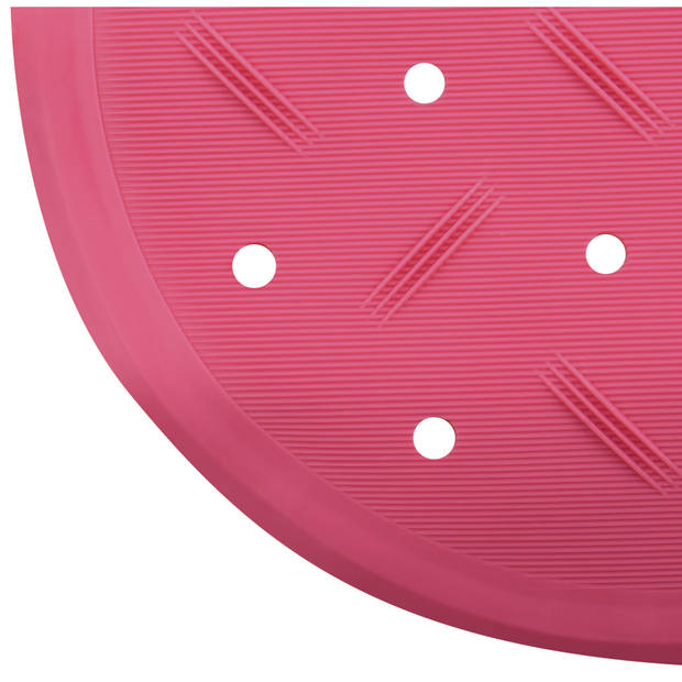 MSV Douche/bad anti-slip mat badkamer - rubber - fuchsia roze - 36 x 76 cm - Badmatjes