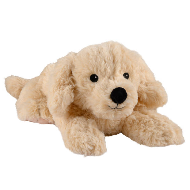 Warmies Warmte/magnetron opwarm knuffel - Hond/golden retriever - bruin - 33 cm - pittenzak - Opwarmknuffels