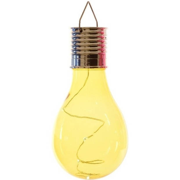 2x Buitenlampen/tuinlampen lampbolletjes/peertjes 14 cm groen/geel - Buitenverlichting