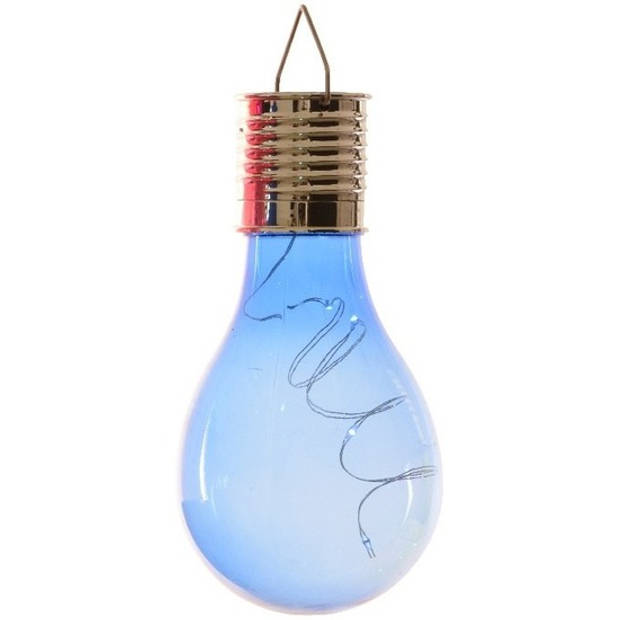 4x Buitenlampen/tuinlampen lampbolletjes/peertjes 14 cm blauw/rood - Buitenverlichting