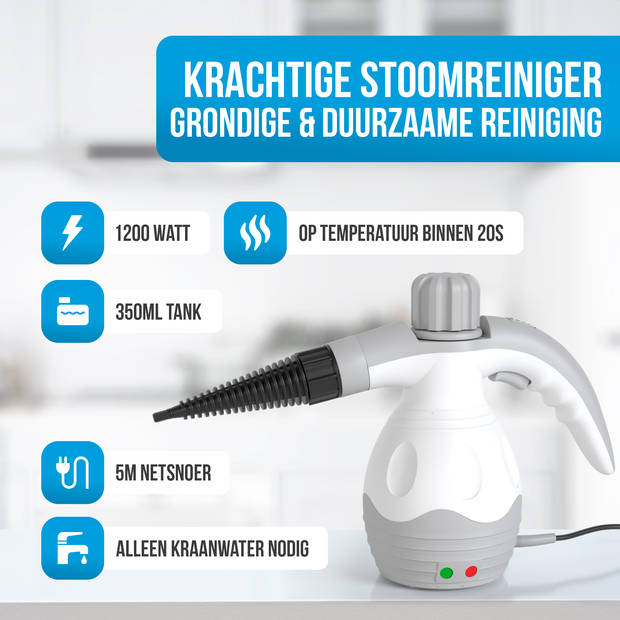 Strex Stoomreiniger Extra Krachtig - 1200W 4bar - Alles-in-één Multifunctionele Handstomer