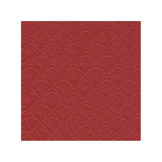 48x Luxe 3-laags servetten met patroon donker rood 33 x 33 cm - Feestservetten