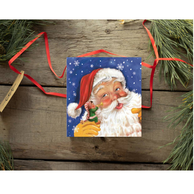 Daisy kerst thema servetten - 20x st - 33 x 33 cm - kerstman - Feestservetten