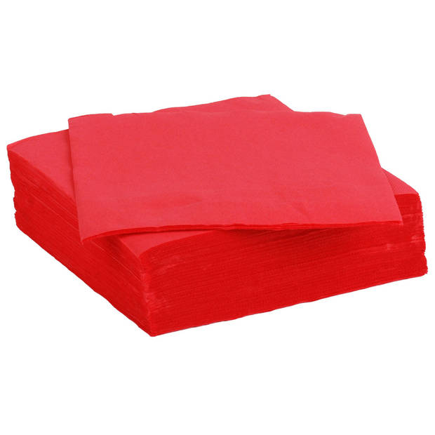 Color Party diner/feest servetten - 60x - helder rood - 38 x 38 cm - papier - 3-laags - Feestservetten