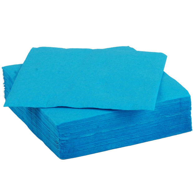 Color Party diner/feest servetten - 60x - blauw - 38 x 38 cm - papier - 3-laags - Feestservetten