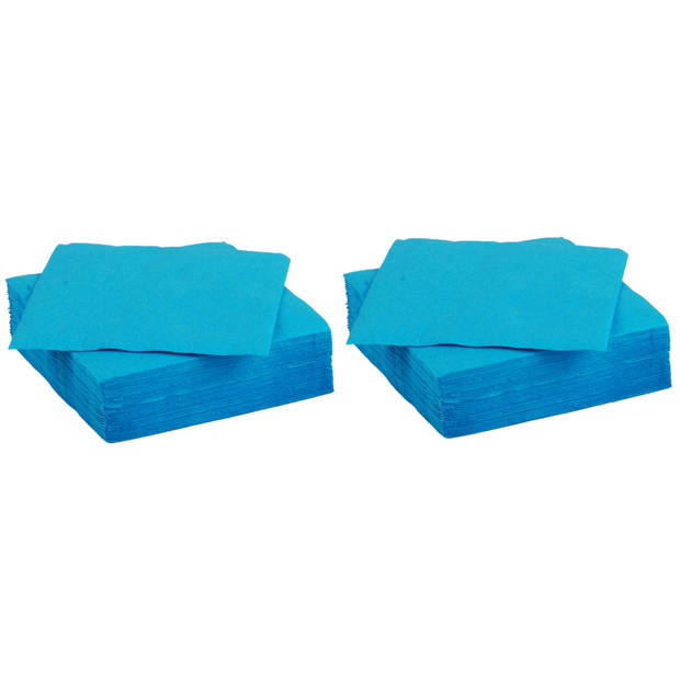Color Party diner/feest servetten - 60x - blauw - 38 x 38 cm - papier - 3-laags - Feestservetten