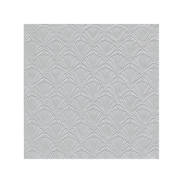 48x Luxe 3-laags servetten met patroon zilver 33 x 33 cm - Feestservetten
