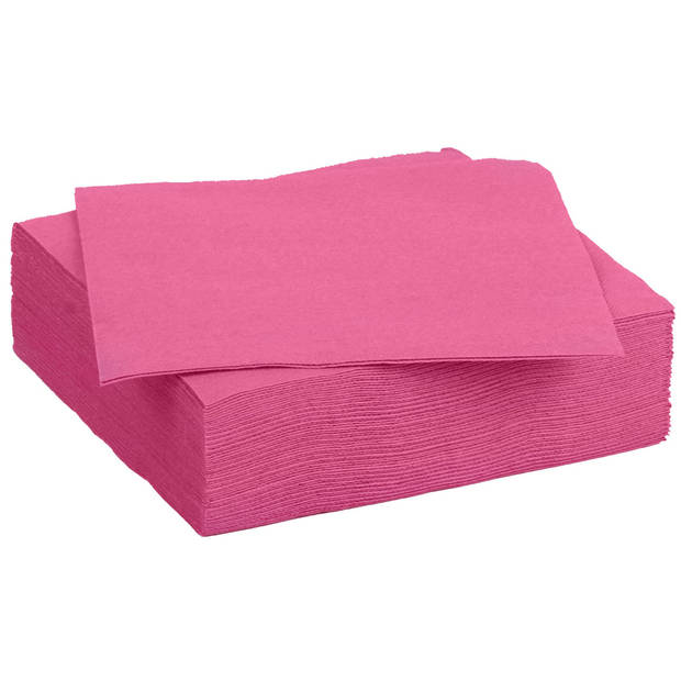 Color Party diner/feest servetten - 60x - fuchsia roze - 38 x 38 cm - papier - 3-laags - Feestservetten