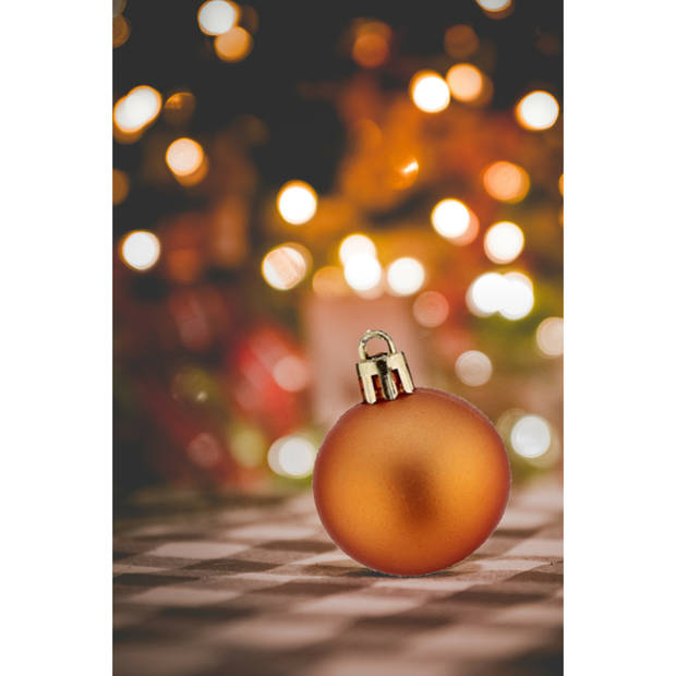 Krist+ kerstballen - 12x stuks - oranje - kunststofi¿½ -4 cm - Kerstbal