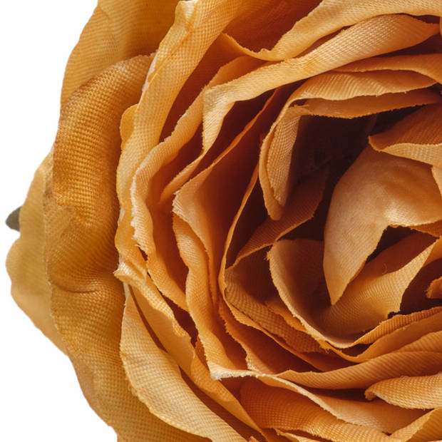 Cosy and Trendy bloem roos - op clip -2x - goud - 9 cm - kunststof - Kersthangers