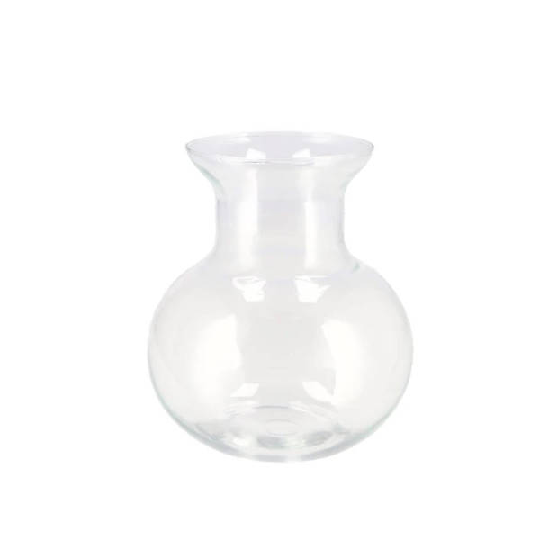 DK Design Bloemenvaas Mira - 2x - bol vaas - transparant glas - D16 x H17 cm - Vazen