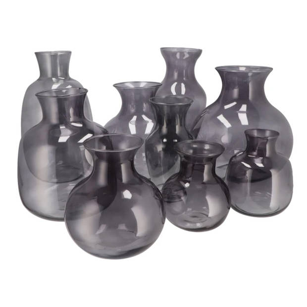 DK Design Bloemenvaas Mira - fles vaas - smoke glas - D21 x H37 cm - Vazen