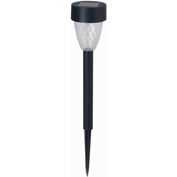 Solar tuinlamp - 4x - zwart - LED Softtone effect - oplaadbaar - D7 x H37 cm - Fakkels