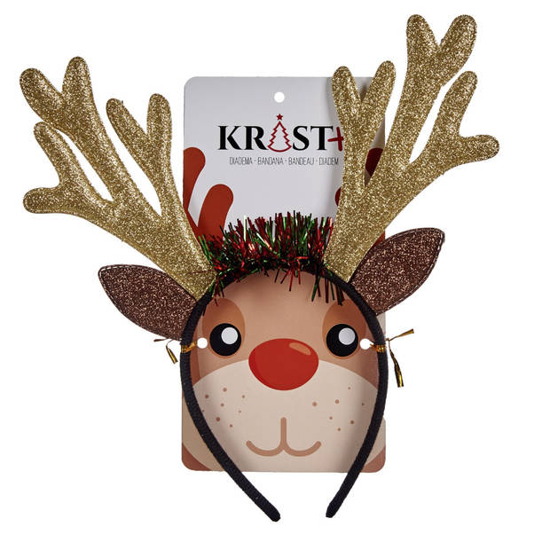 Krist+ kerst haarband - rendier gewei - 25 cm -A‚ kunststof - Verkleedattributen