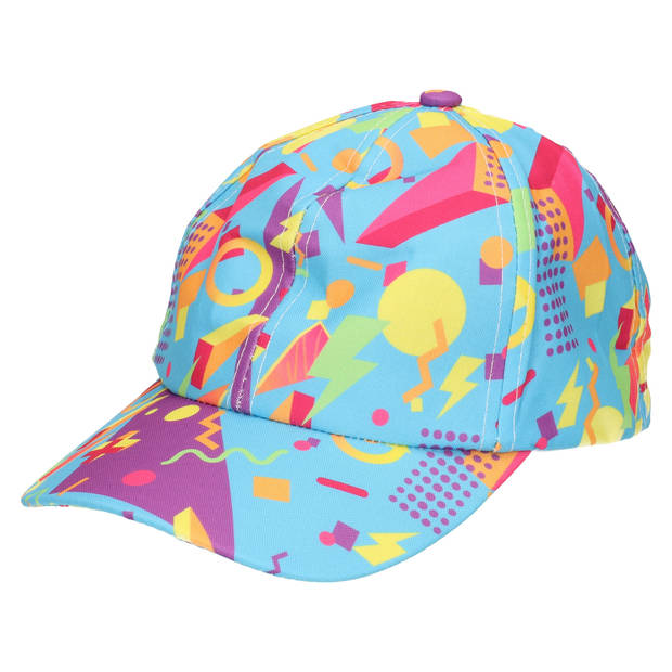 Fiestas Foute 80s/90s print party pet - mintgroen - jaren 80/90 verkleed accessoires - volwassenen onze size - Verkleedh