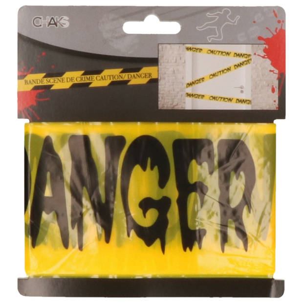 Markeerlint/afzetlint - Caution Danger - 9M - geel/zwart - kunststof - Markeerlinten