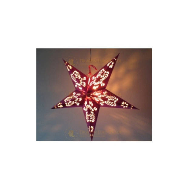 2x Roze kerststerren 60 cm - Hangdecoratie