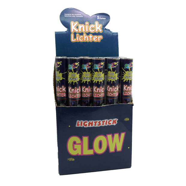 Glow in the dark sticks - 10x sticks van 20 cm - multi kleuren breaklights - Verkleedsieraden