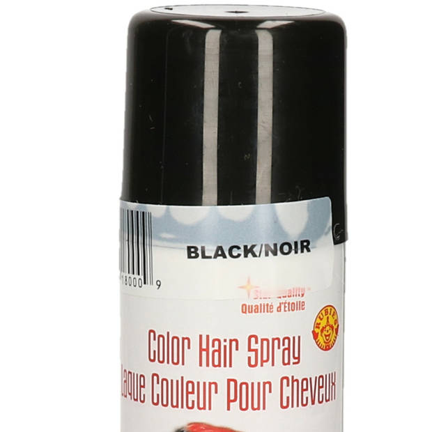 Haarverf/haarspray - zwart - spuitbus - 125 ml - Carnaval - Verkleedhaarkleuring