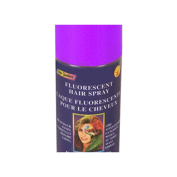 Haarverf/haarspray - neon paars - spuitbus - 125 ml - Carnaval - Verkleedhaarkleuring