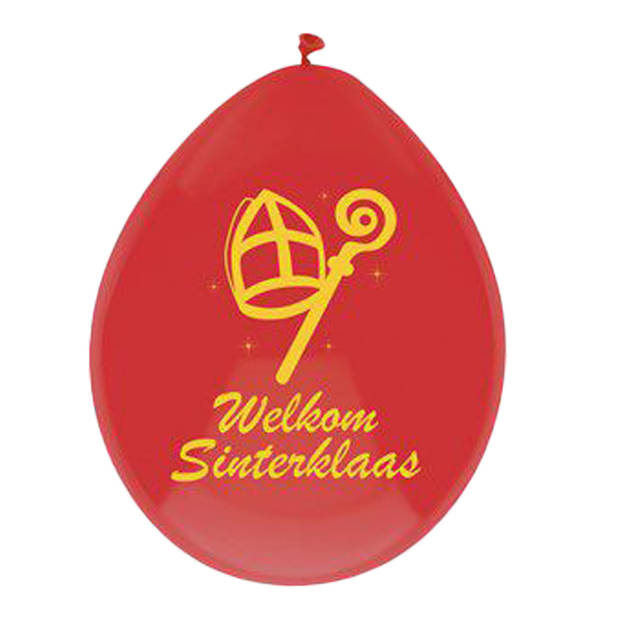 Welkom Sinterklaas ballonnen - 6x - geel/rood - Ballonnen