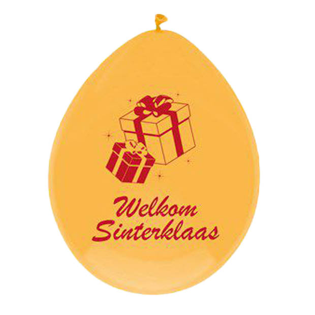 Welkom Sinterklaas ballonnen - 6x - geel/rood - Ballonnen