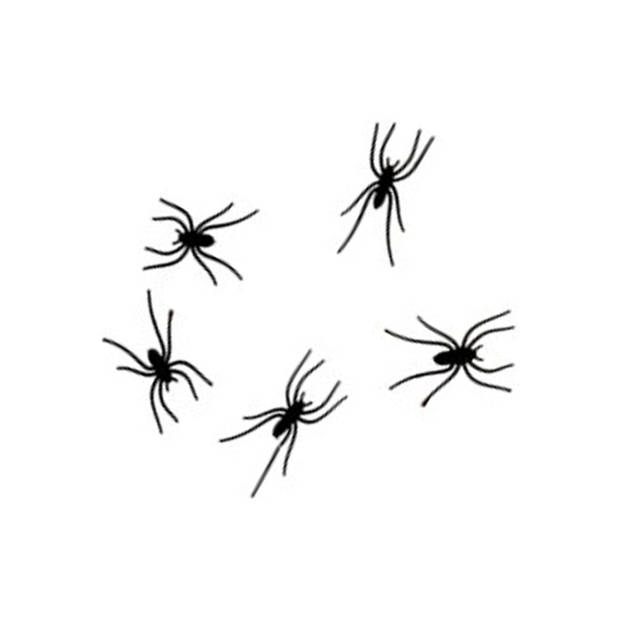 Chaks nep spinnen/spinnetjes 4 x 2 cm - zwart - 50x stuks - Horror/griezel thema decoratie beestjes - Feestdecoratievoor