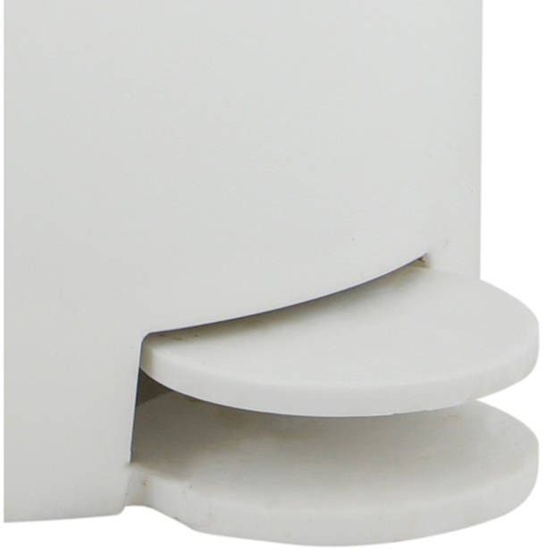 MSV kleine pedaalemmer - kunststof - wit - 3L - 15 x 27 cm - Badkamer/toilet - Pedaalemmers