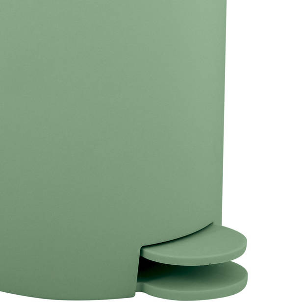 MSV kleine pedaalemmer - kunststof - groen - 3L - 15 x 27 cm - Badkamer/toilet - Pedaalemmers