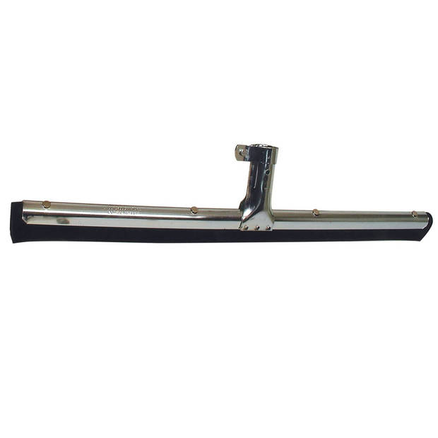Vloertrekker/douchetrekker voor water metaal/natuurrubber 45 cm met houten steel 130 cm - Vloerwissers
