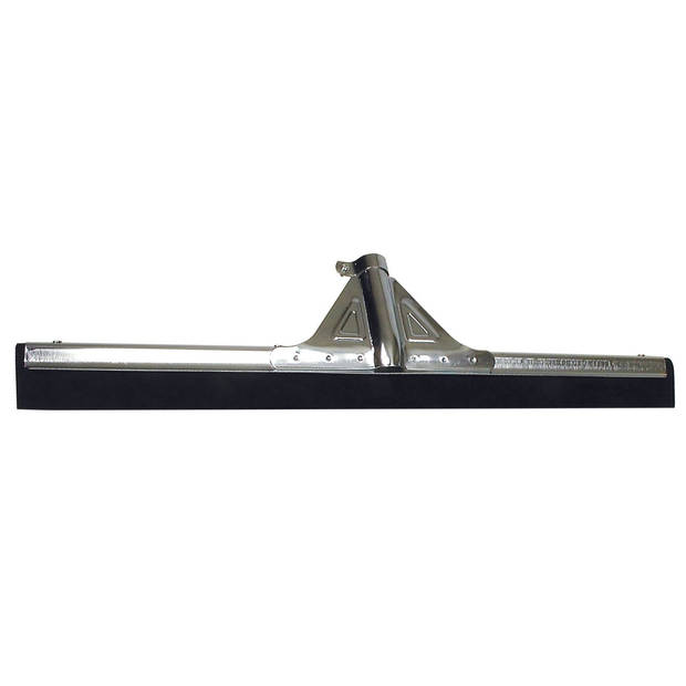 Vloertrekker/douchetrekker voor water metaal/rubber 55 cm met houten steel 130 cm - Vloerwissers
