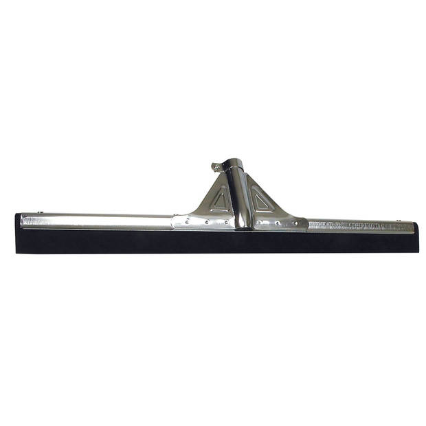 Vloertrekker/douchetrekker voor water metaal/rubber 45 cm met houten steel 130 cm - Vloerwissers