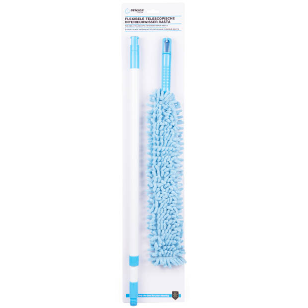 Plumeau/duster microvezel - uitschuifbaar - flexibel - blauw - 54-160 cm - plumeaus