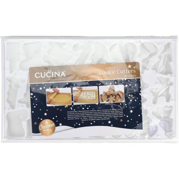 La Cucina kerstkoekjes vormpjes 25x stuks - uitsteekvormpjes - Uitsteekvormen