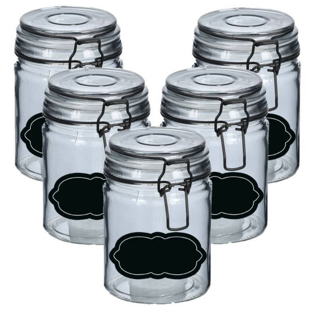 Weckpot/inmaakpot - 10x - 250 ml - glas - met beugelsluiting - incl. etiketten - Weckpotten